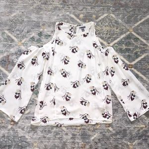 Cold Shoulder Long Sleeve Blouse